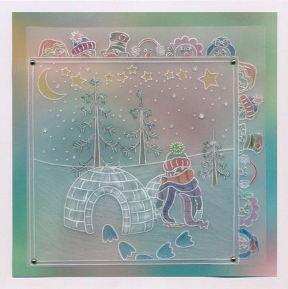 Linda's Snowman, Snowlady & Snowbaby Trio A5 Square Groovi Plate Set
