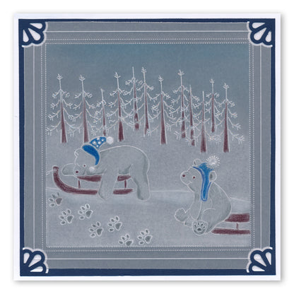 Linda's Polar Bears A5 Square Groovi Plate