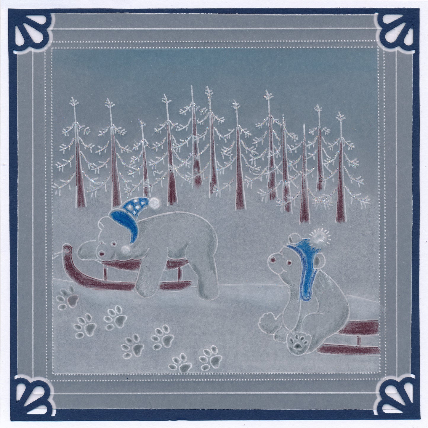 Linda's Penguins, Seals & Polar Bears Trio A5 Square Groovi Plate Set