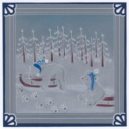 Linda's Penguins, Seals & Polar Bears Trio A5 Square Groovi Plate Set