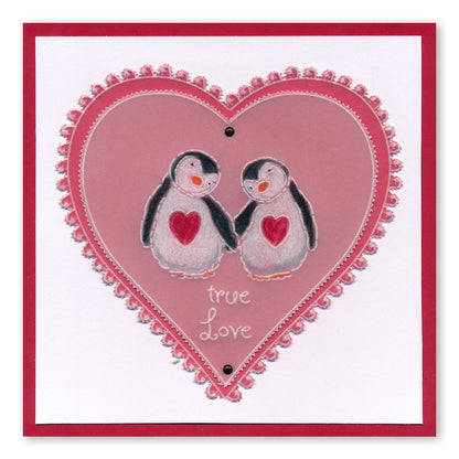 Linda's Penguins A5 Square Groovi Plate