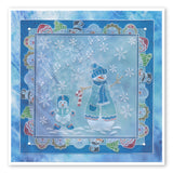 Linda's Snowman, Snowlady & Snowbaby Trio A5 Square Groovi Plate Set