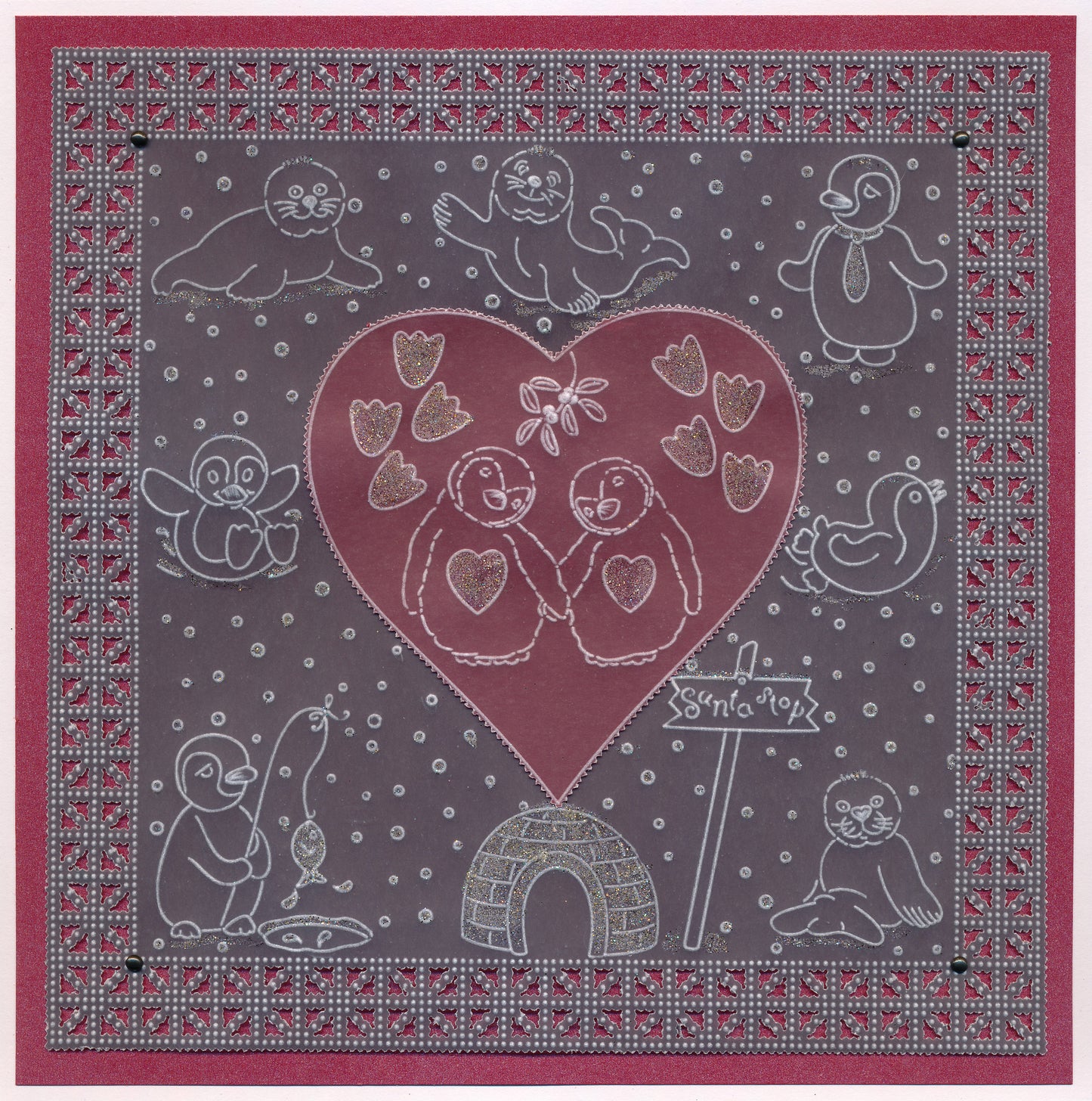 Linda's Penguins, Seals & Polar Bears Trio A5 Square Groovi Plate Set