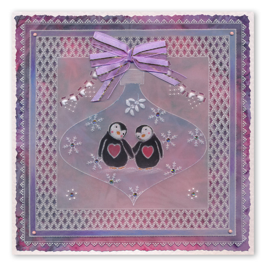 Linda's Penguins A5 Square Groovi Plate