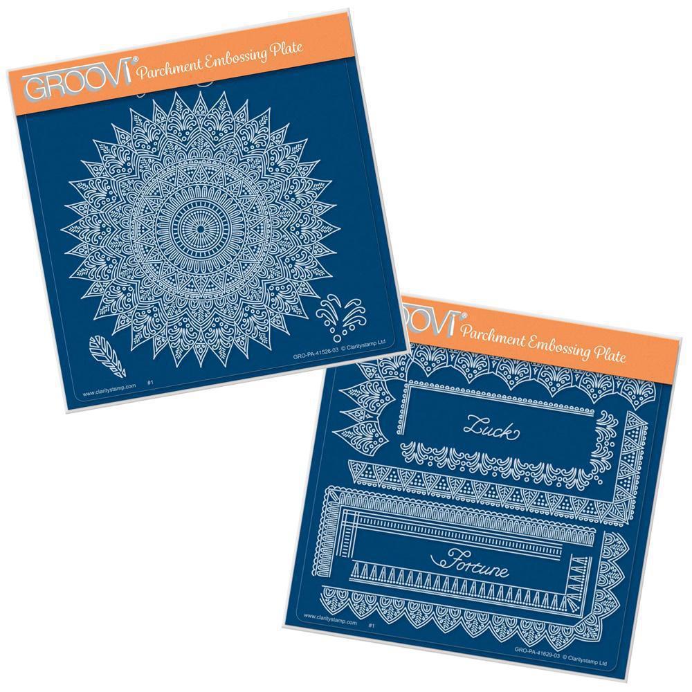 Tina's Spiritual Luck Mandala & Border A5 Square Groovi Duet