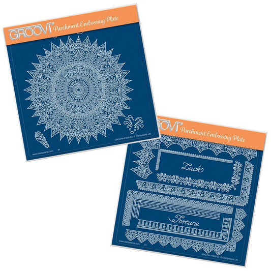 Tina's Spiritual Luck Mandala & Border A5 Square Groovi Duet