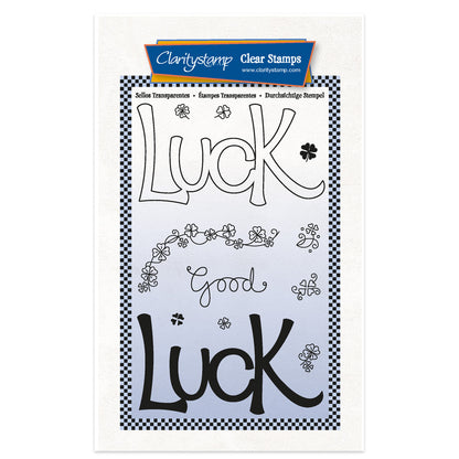 Luck - Feel Good Words - Two Way Overlay A6 Stamp & Mask Set