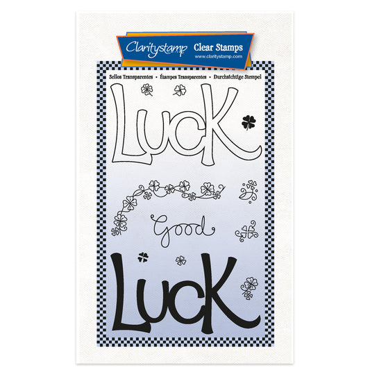 Luck - Feel Good Words - Two Way Overlay A6 Stamp & Mask Set