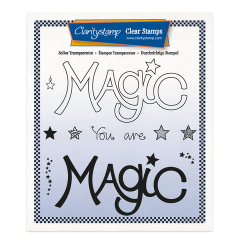 Magic - Feel Good Words - Two Way Overlay A5 Square Stamp & Mask Set