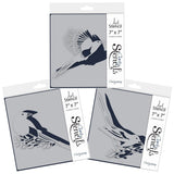 Magpies 7" x 7" Stencil Collection