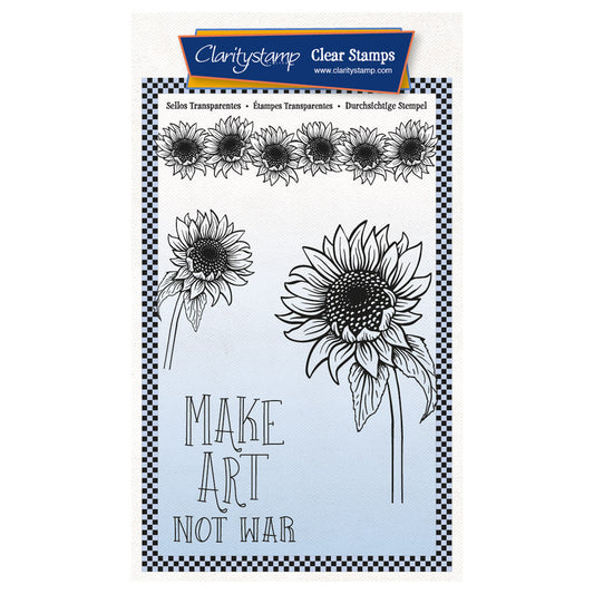 Make Art Not War Sunflower A6 Stamp Set