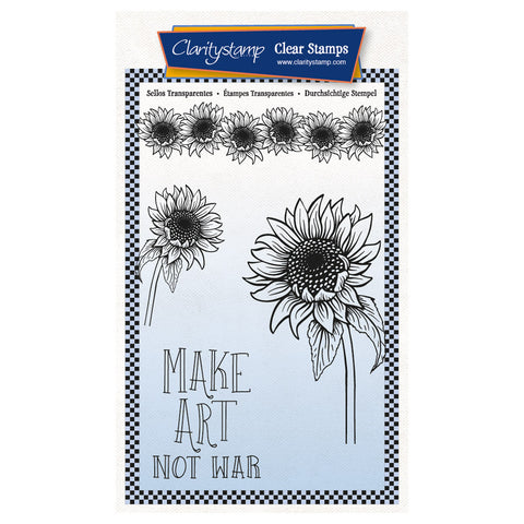 Make Art Not War Sunflower A6 Stamp Set