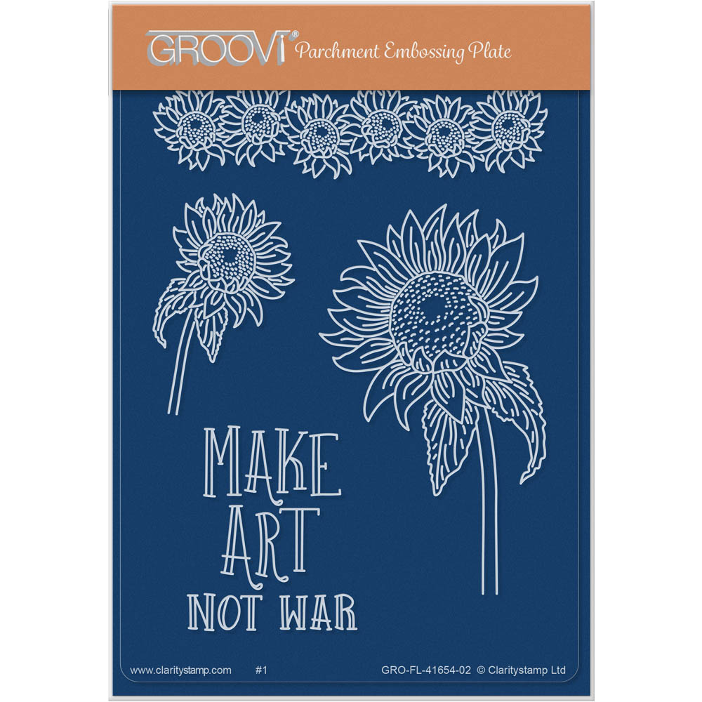 Make Art Not War Sunflower A6 Groovi Plate