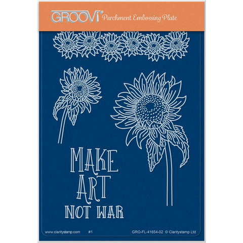 Make Art Not War Sunflower A6 Groovi Plate