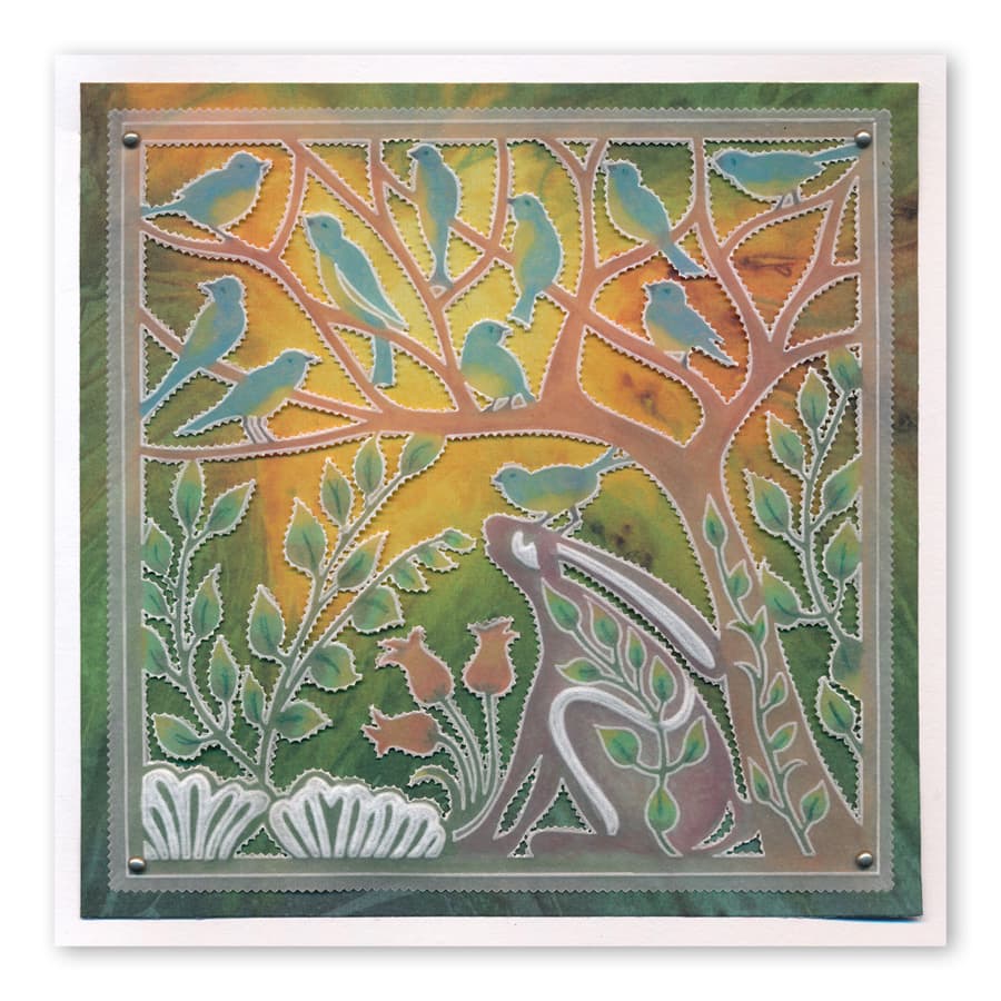 Hare in the Glade A5 Square Groovi Plate