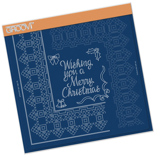 Josie's Christmas Straight Ribbon Lace Duet A4 Square Groovi Piercing Grid