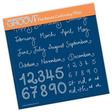 Barbara's Months & Numbers A5 Square Groovi Plate