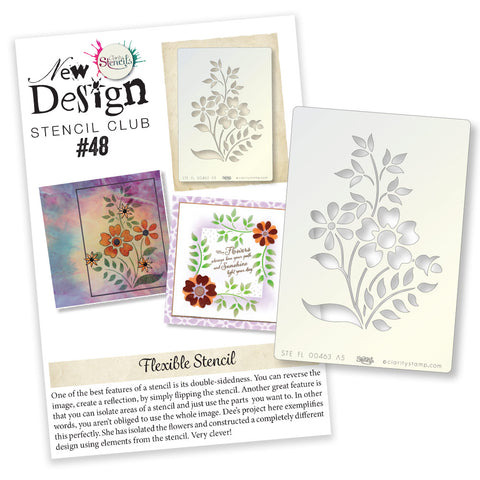 New Design Stencil Club Back Issue -48- Garden Flower