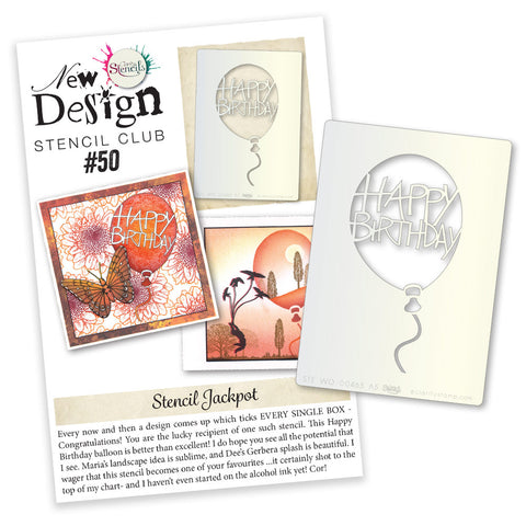 New Design Stencil Club Back Issue -50- Birthday Balloon