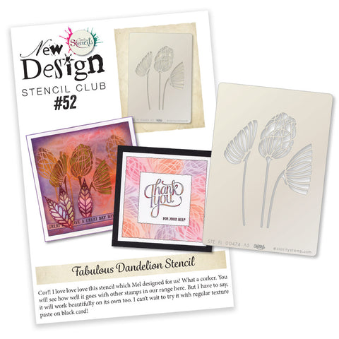 New Design Stencil Club Back Issue -52- Dandelion