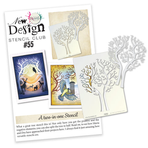 New Design Stencil Club Back Issue -55- Split Tree