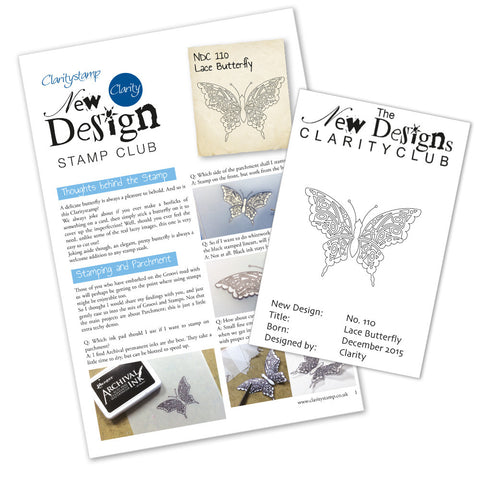 New Design Stamp Club Back Issue - 110 - Lace Butterfly