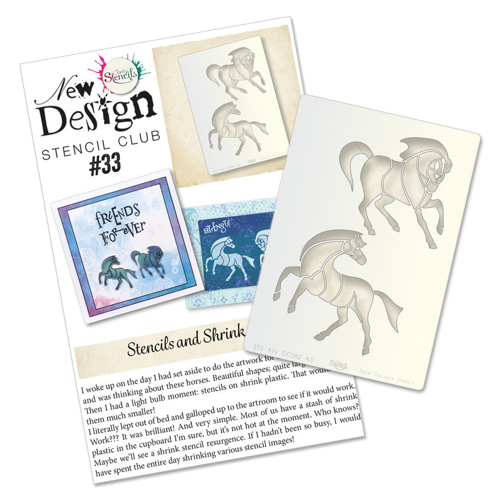 New Design Stencil Club Back Issue - 33 - Pair of Horses