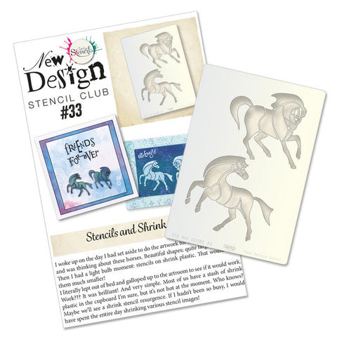 New Design Stencil Club Back Issue -33- Pair of Horses