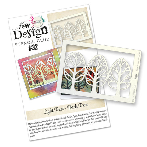 New Design Stencil Club Back Issue -32- Funky Trees