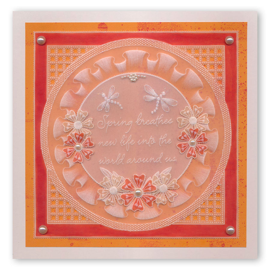 Nested Circles & Frilly Frames A4 Square Groovi Plate
