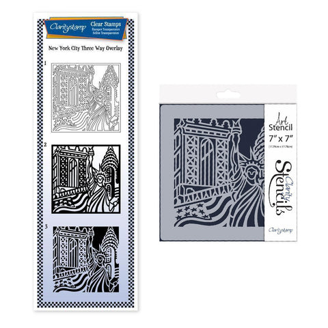 New York City - Three Way Overlay A4 Stamp & Stencil Duo