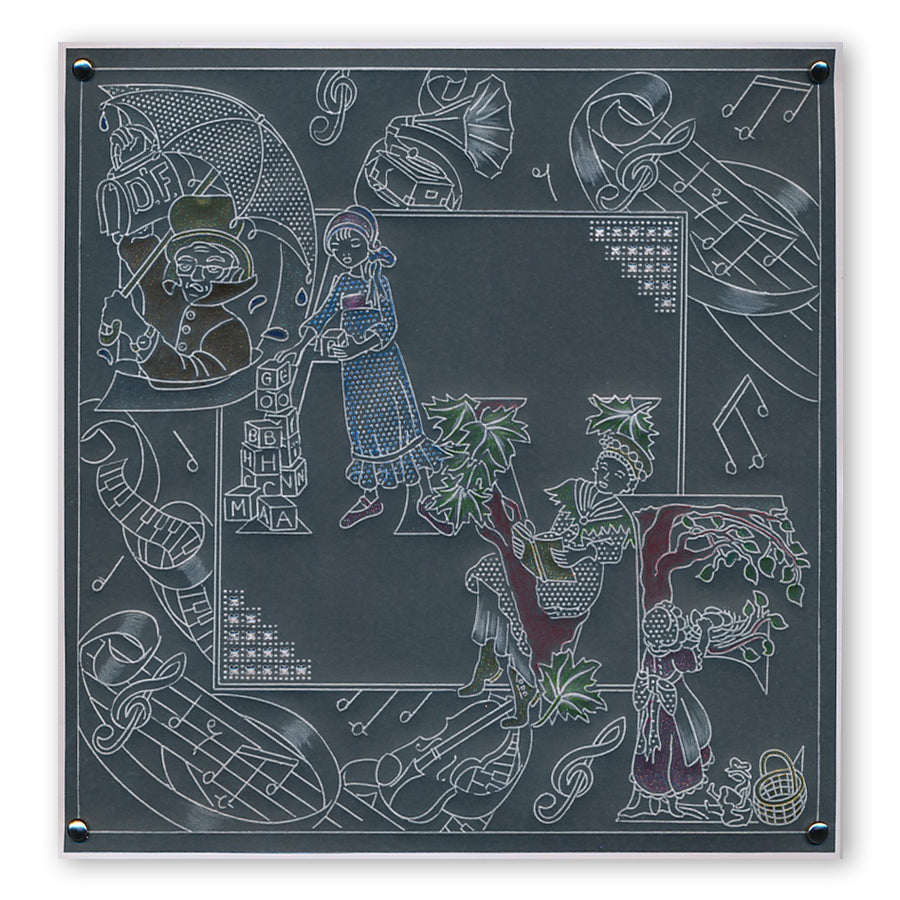 Barbara's Nursery Rhyme Alphabet A6 Square Groovi Plate & Rhyme-Time Book Collection