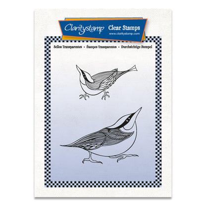 Nuthatches A6 Square Stamp & Mask Set