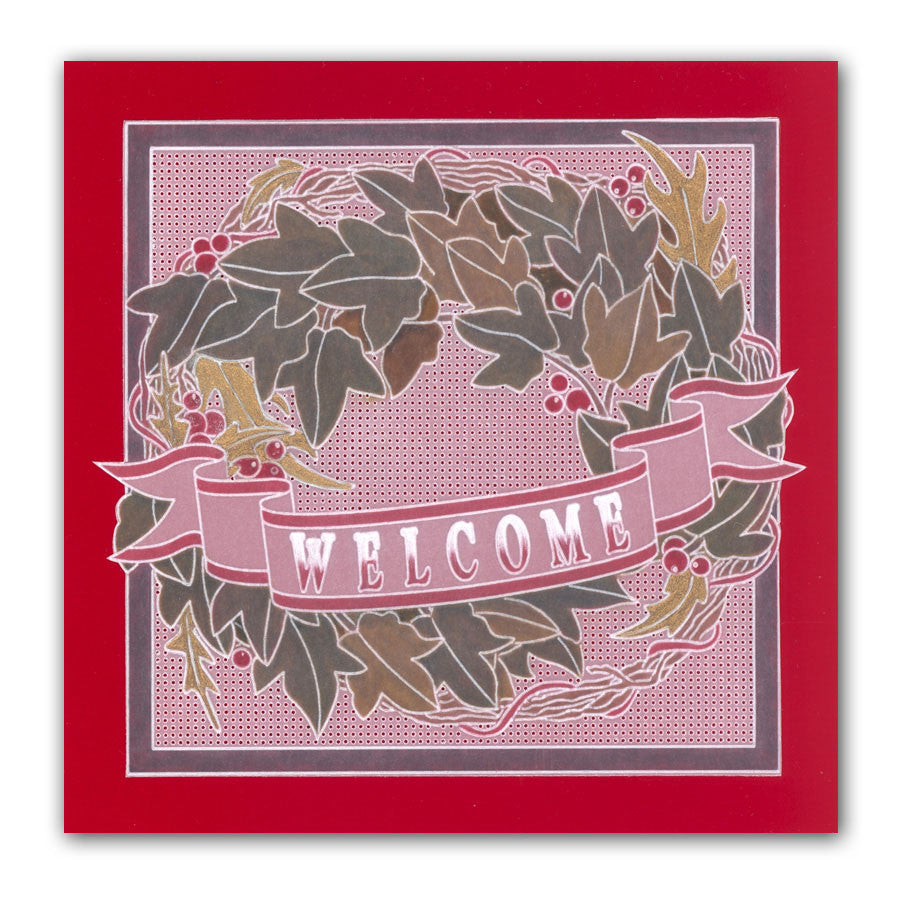 Ivy Wreath A5 Square Groovi Plate