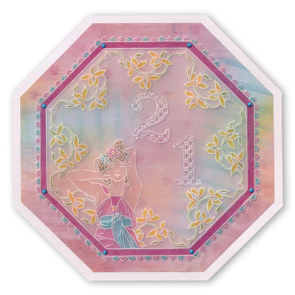 Octagon Extension & Art Deco Alphabet A4 Square Groovi Plate