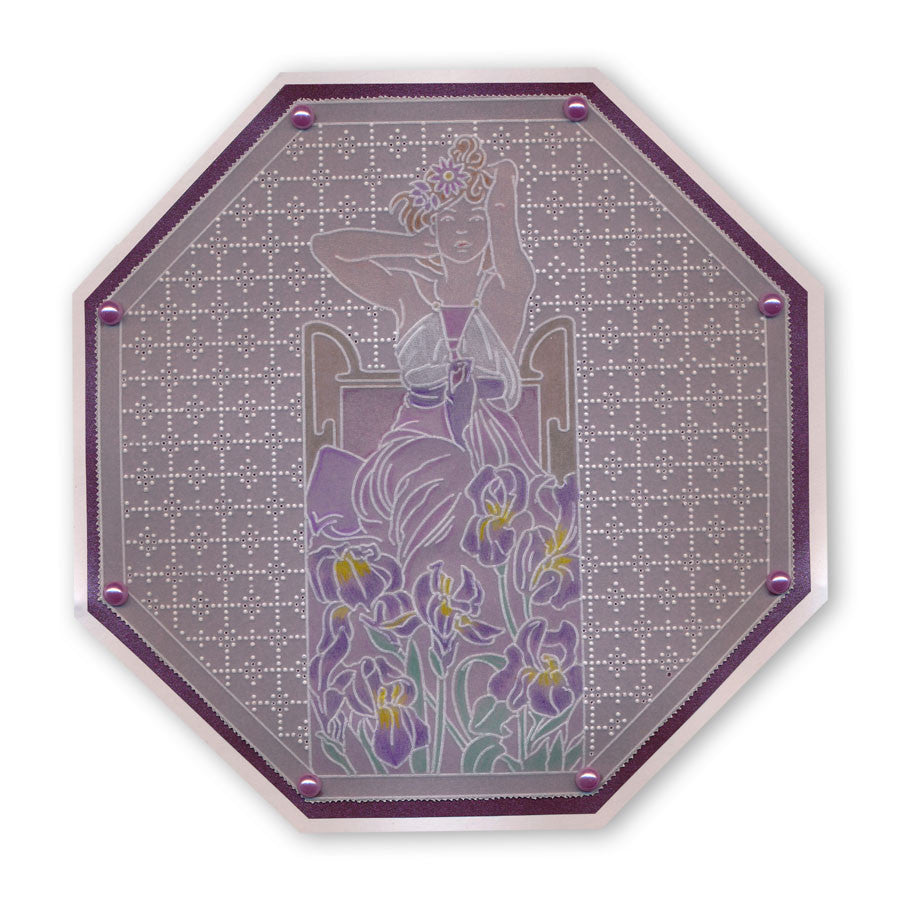 Octagon Extension & Art Deco Alphabet A4 Square Groovi Plate