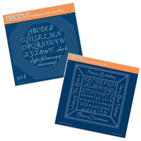 Octagon Extension & Alphabet Frame Collection A4 Square Groovi Plates