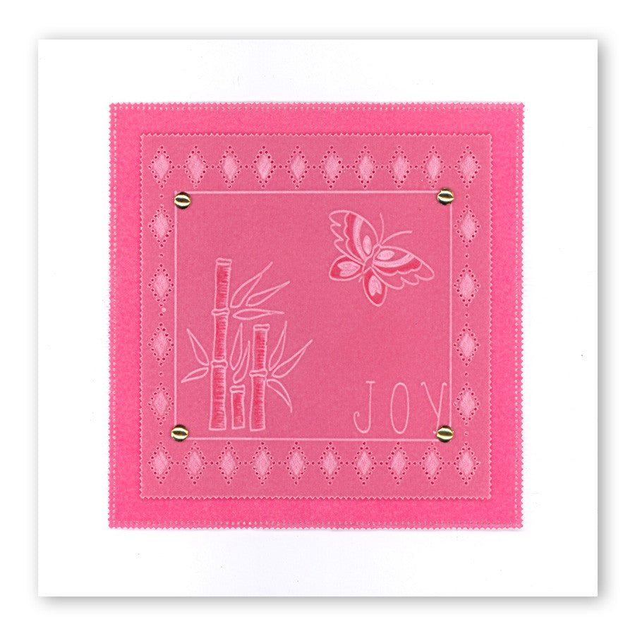 Oriental Fan & Bamboo Set A5 Square Groovi Plate Set