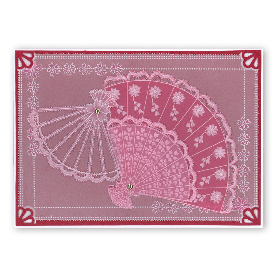 Oriental Fan & Bamboo Set A5 Square Groovi Plate Set