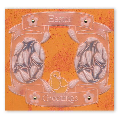 Ornate Eggs & Chicks A5 Square Groovi Plate