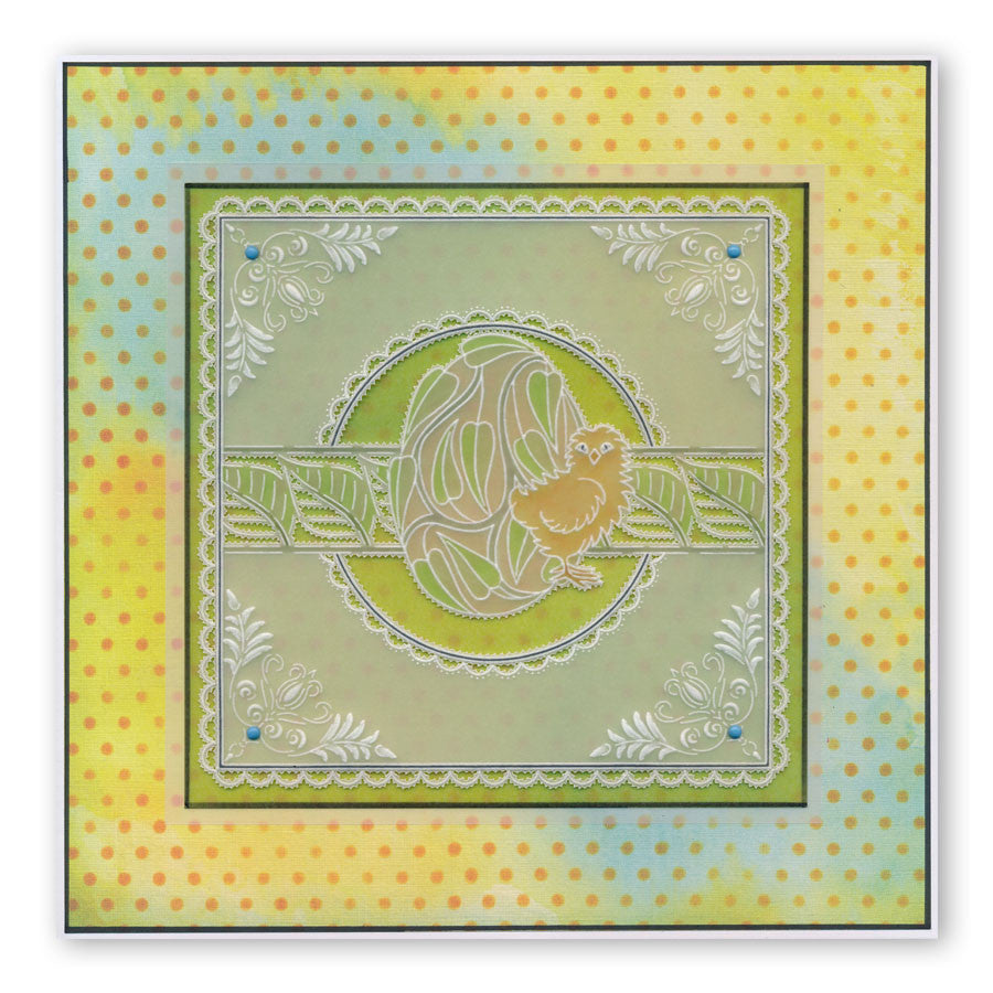 Ornate Eggs & Chicks A5 Square Groovi Plate