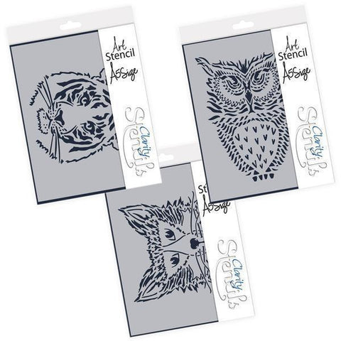 Owl, Fox & Tiger A5 Stencil Collection