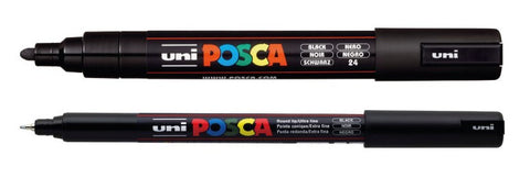 Black - Uni Posca Marker Pens (PC-1MR & PC-5M)