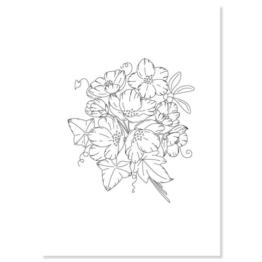Linda's Christmas Rose - A5 Printed Florals Parchment