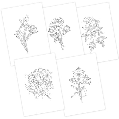 Linda's A5 Printed Florals Parchment Collection - Set 1