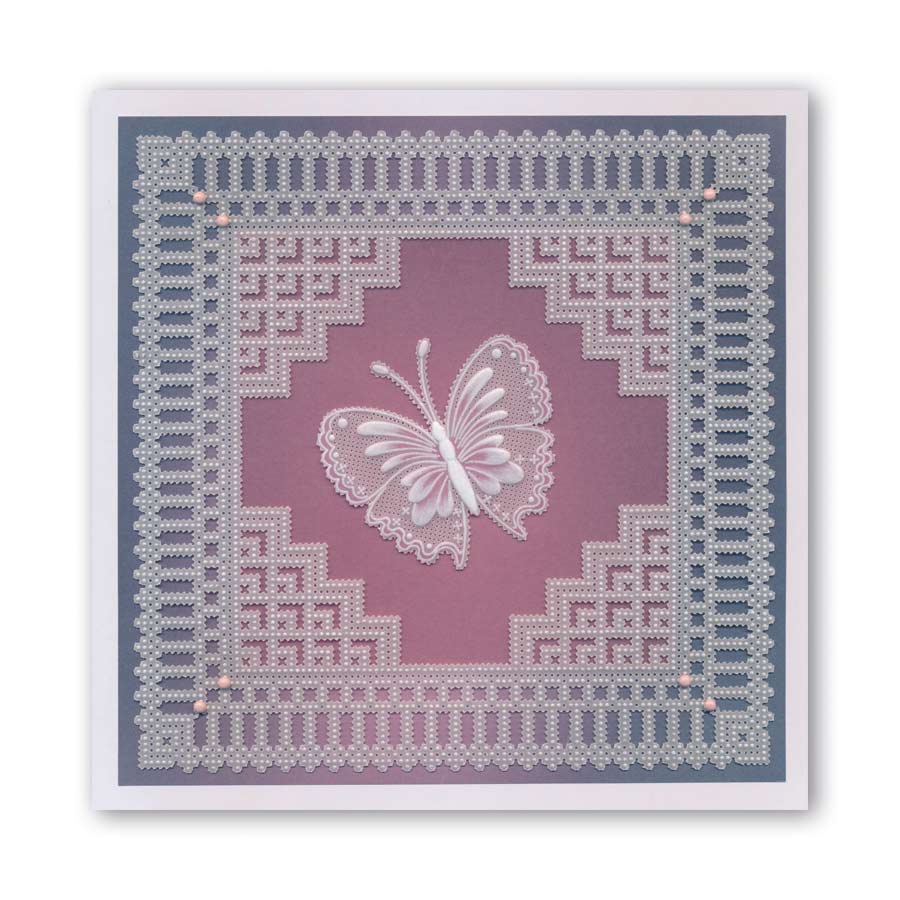 Palaces Lace Corner Duet Collection A5 Square Groovi Piercing Grid Set (Straight)