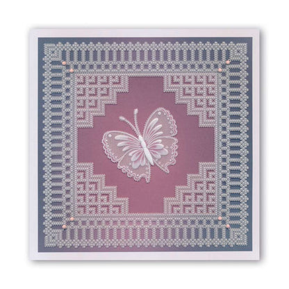 Palaces Lace Corner Duet Collection A5 Square Groovi Piercing Grid Set (Straight)