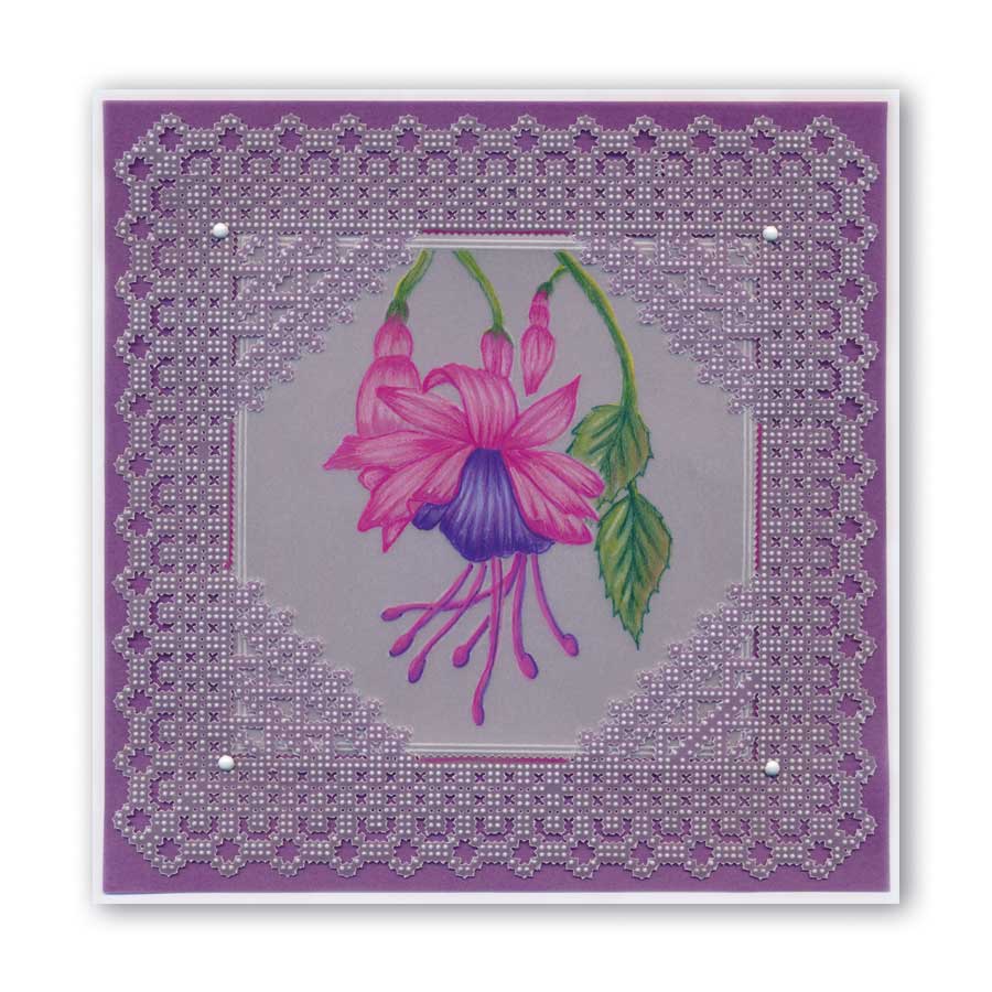 Palaces Lace Corner Duet Collection A5 Square Groovi Piercing Grid Set (Straight)