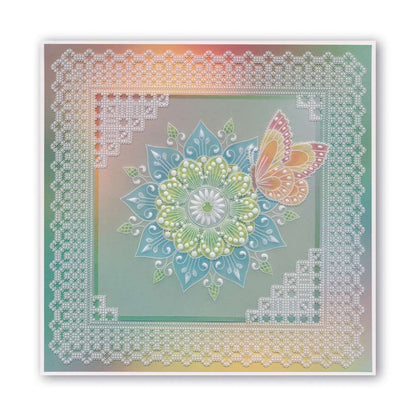 Palaces Lace Corner Duet Collection A5 Square Groovi Piercing Grid Set (Straight)