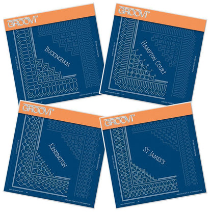 Palaces Lace Corner Duet Collection A5 Square Groovi Piercing Grid Set (Straight)